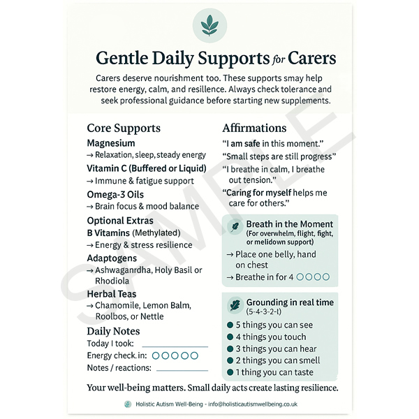 Gentle daily supports for carers